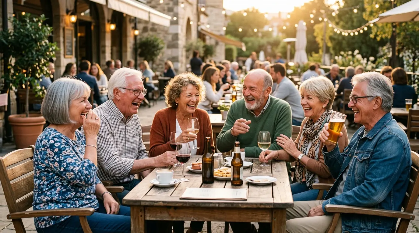 Amis seniors discutant