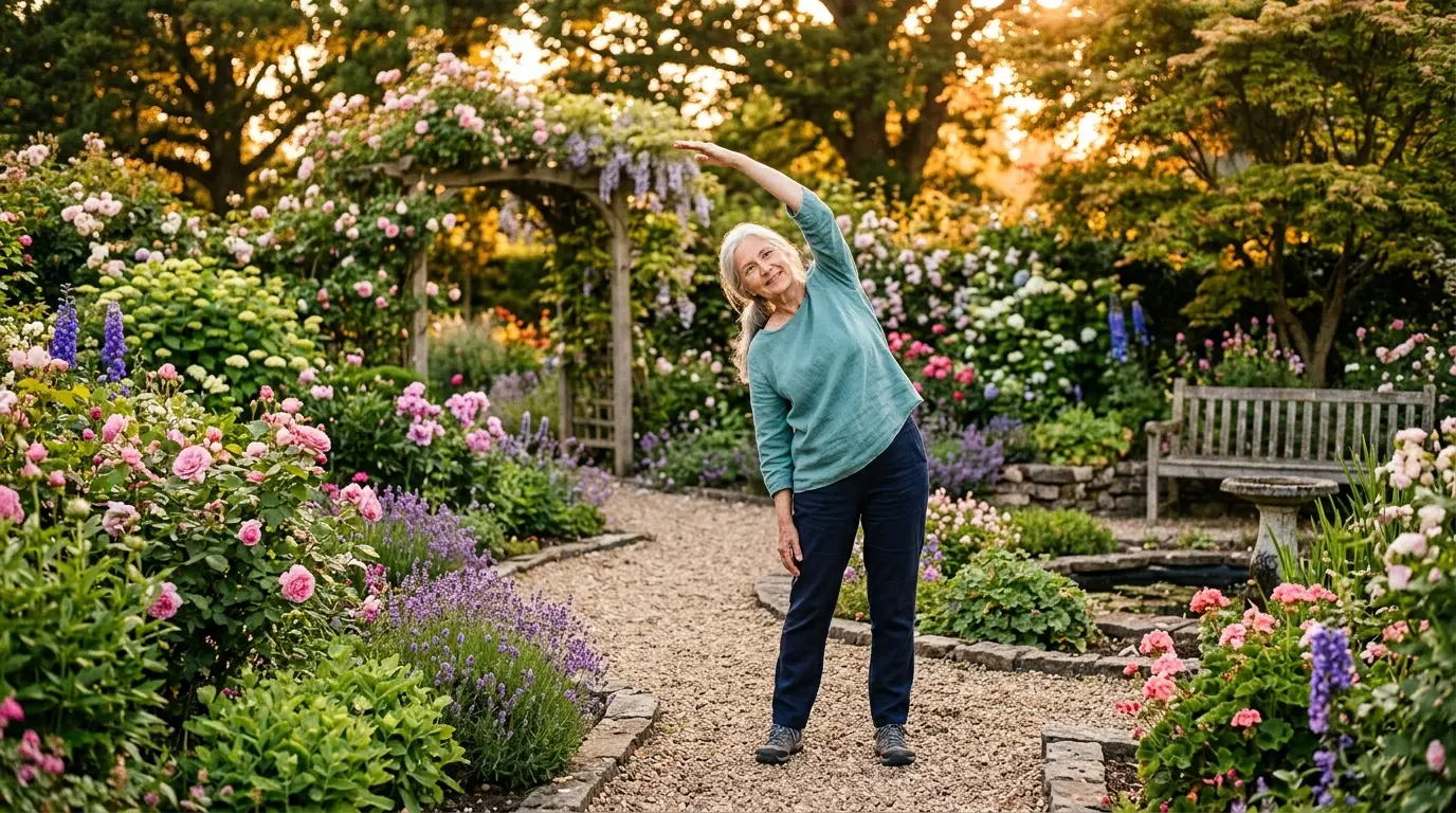 Femme senior pratiquant le yoga