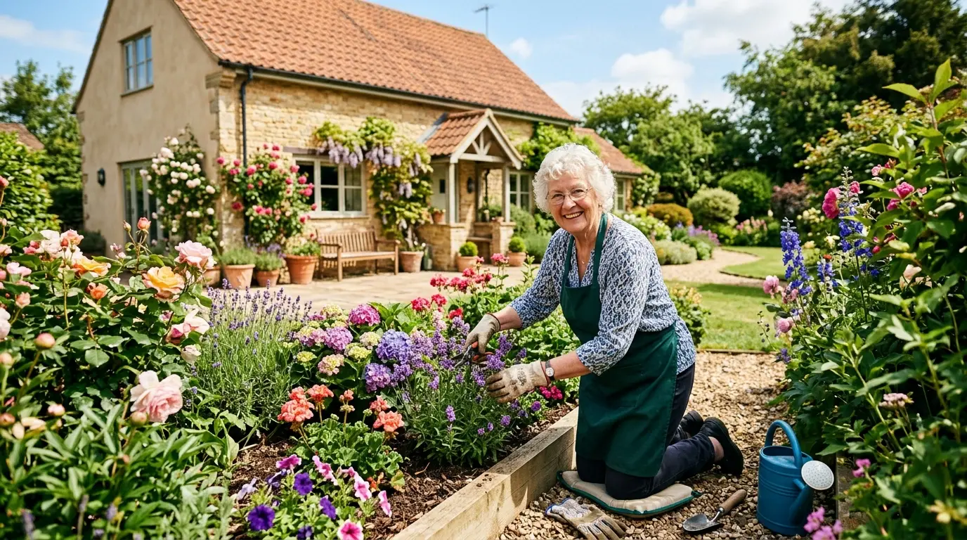 Bernadette dans son jardin