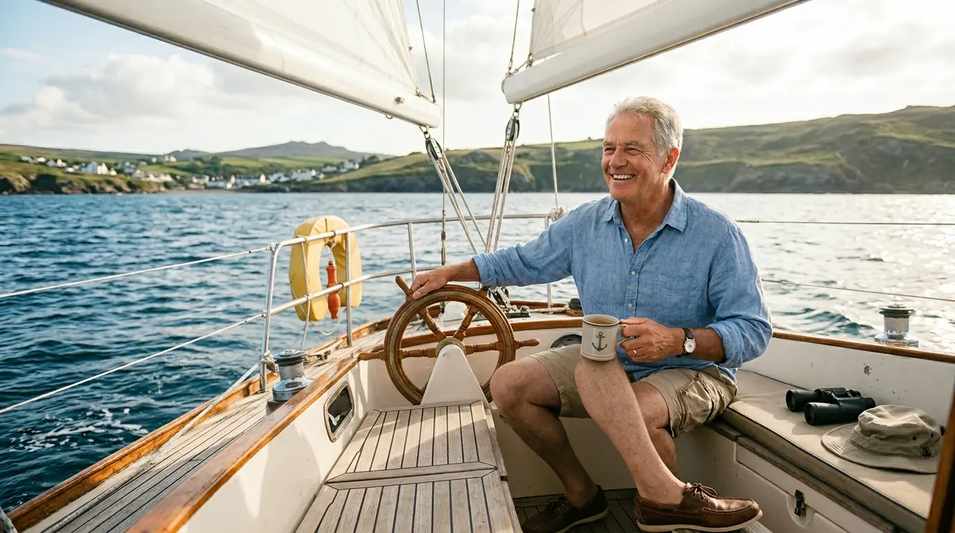 Jean-Pierre sur un bateau